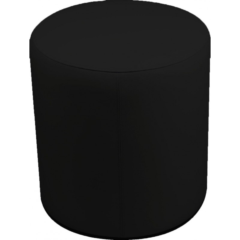 POUF CILINDRO ECOPELLE NERO