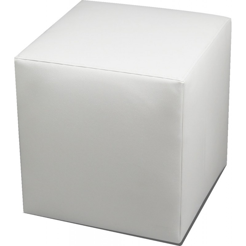 POUF CUBO ECOPELLE BIANCO