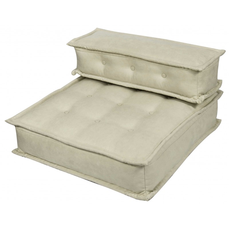 DIVANO MODULARE CUSCINO SUOLO VELLUTO AVORIO