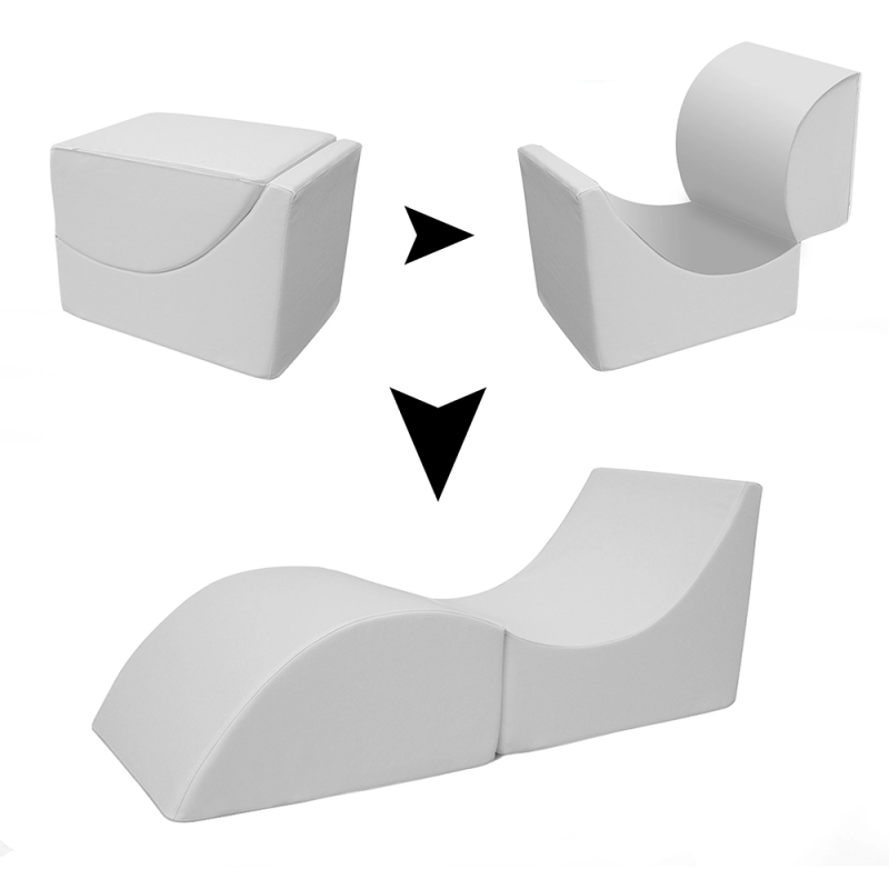 POUF CHAISE LONGUE RELAX ARIZONA TRASFORMABILE BIANCO