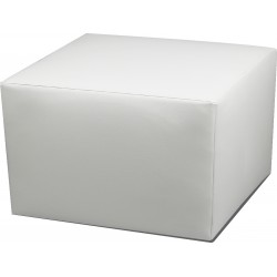 POUF CUBO L ECOPELLE BIANCO