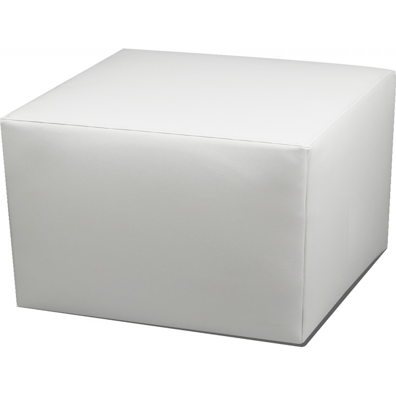 POUF CUBO L ECOPELLE BIANCO