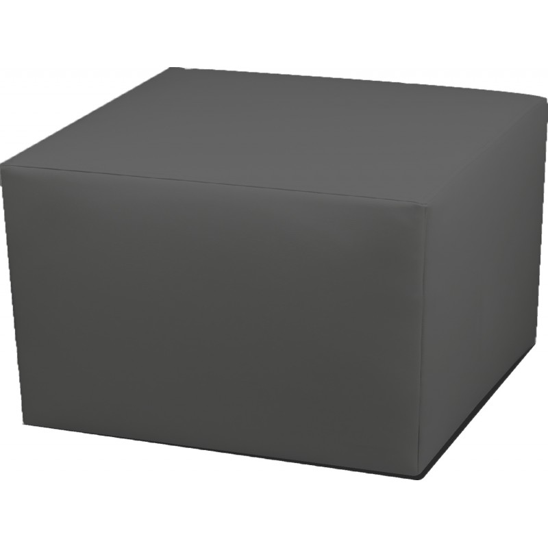 POUF CUBO L ECOPELLE GRIGIO