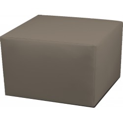 POUF CUBO L ECOPELLE TORTORA