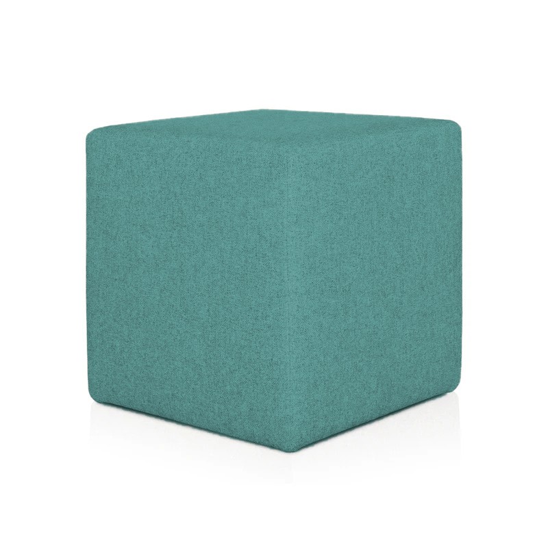 POUF CUBO CM 40 TESSUTO TURCHESE