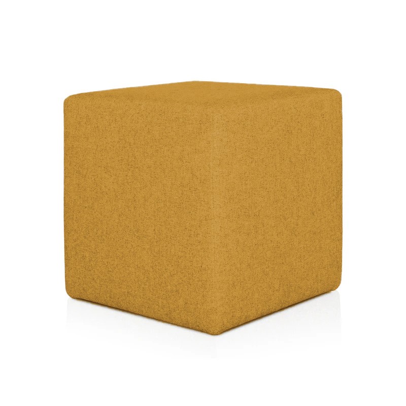 POUF CUBO CM 40 TESSUTO GIALLO