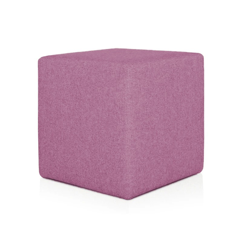 POUF CUBO CM 40 TESSUTO MALVA