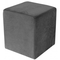 POUF CUBO VELLUTO GRIGIO