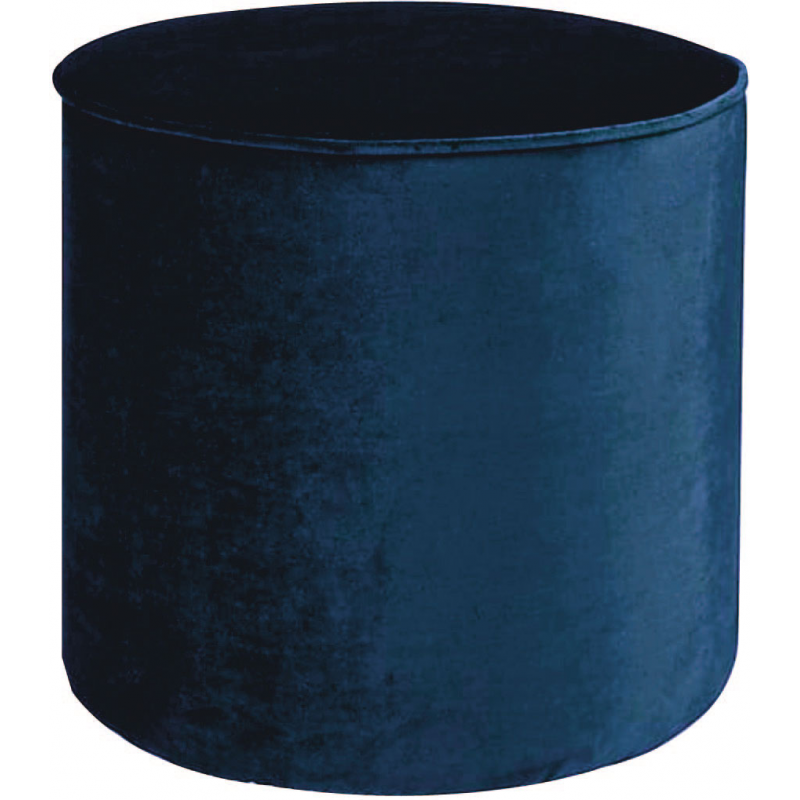 POUF CILINDRO VELLUTO BLU