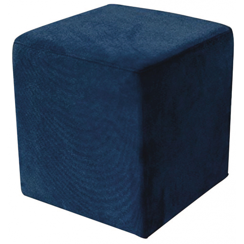 POUF CUBO VELLUTO BLU