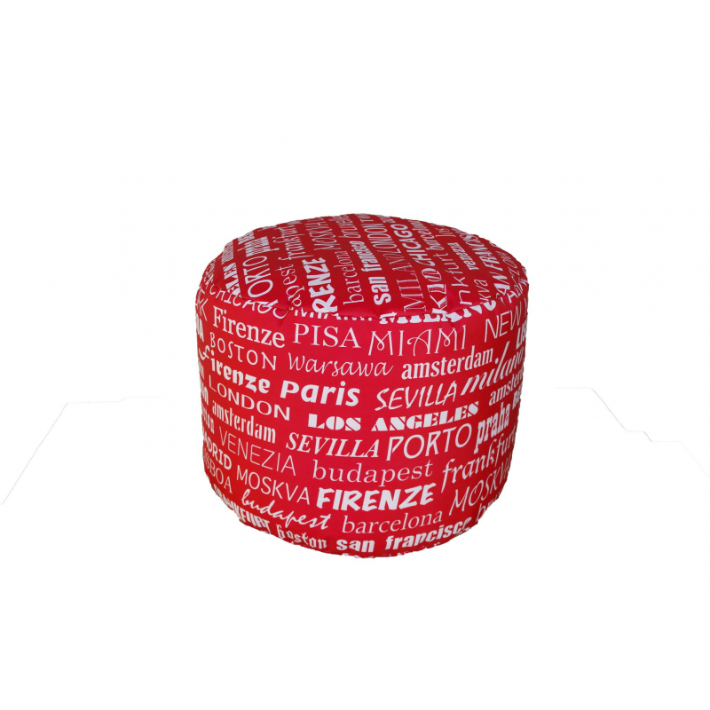 POUF TONDO BIG CITY ROSSO