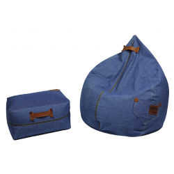 POLTRONA SACCO IN TESSUTO DENIM