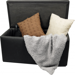 POUF CONTENITORE IN ECOPELLE GRIGIO MARMORIZZATO
