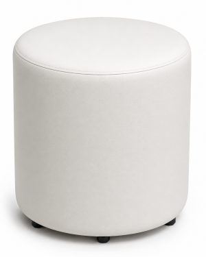 Pouf Cilindro Ø 40 Cm Ecopelle Bianco