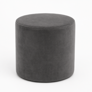 Pouf Cilindro Ø 40 Cm Velluto Grigio
