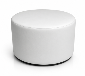 Pouf Cilindro Xl Ø 80 Cm Ecopelle Bianco