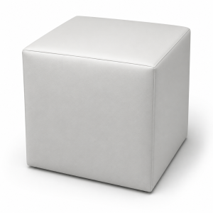 Pouf Cubo Cm 40 Ecopelle Bianco
