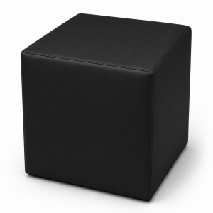 Pouf Cubo Cm 40 Ecopelle Nero