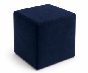 Pouf Cubo Cm 40 Velluto Blu