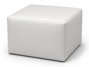 Pouf Cubo L Cm 60 Ecopelle Bianco