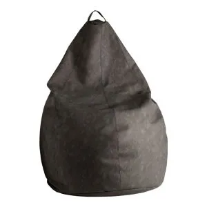 Poltrona Sacco Ecopelle Vintage Grigio Scuro