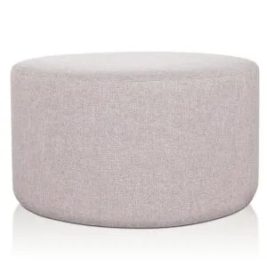 Pouf Cilindro Xl Ø 80 Cm Tessuto Beige