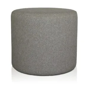 Pouf Cilindro Ø 40 Cm Tessuto Grigio Antracite
