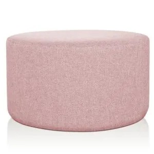 Pouf Cilindro Xl Ø 80 Cm Tessuto Rosa