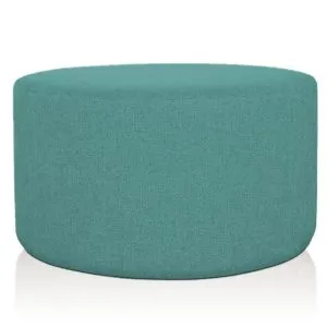 Pouf Cilindro Xl Ø 80 Cm Tessuto Turchese