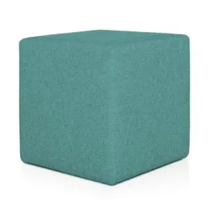 Pouf Cubo Cm 40 Tessuto Turchese