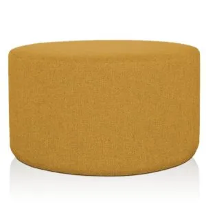 Pouf Cilindro Xl Ø 80 Cm Tessuto Giallo