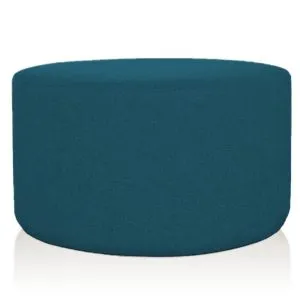 Pouf Cilindro Xl Ø 80 Cm Tessuto Blu