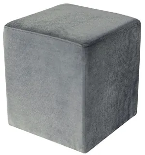 Pouf Cubo Cm 40 Velluto Grigio