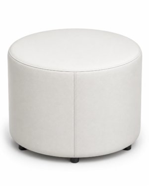 Pouf Cilindro L Ø 60 Cm Ecopelle Bianco